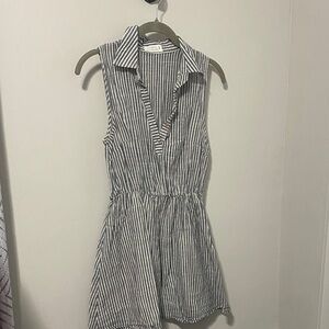 Love Tree Navy and White Striped Top